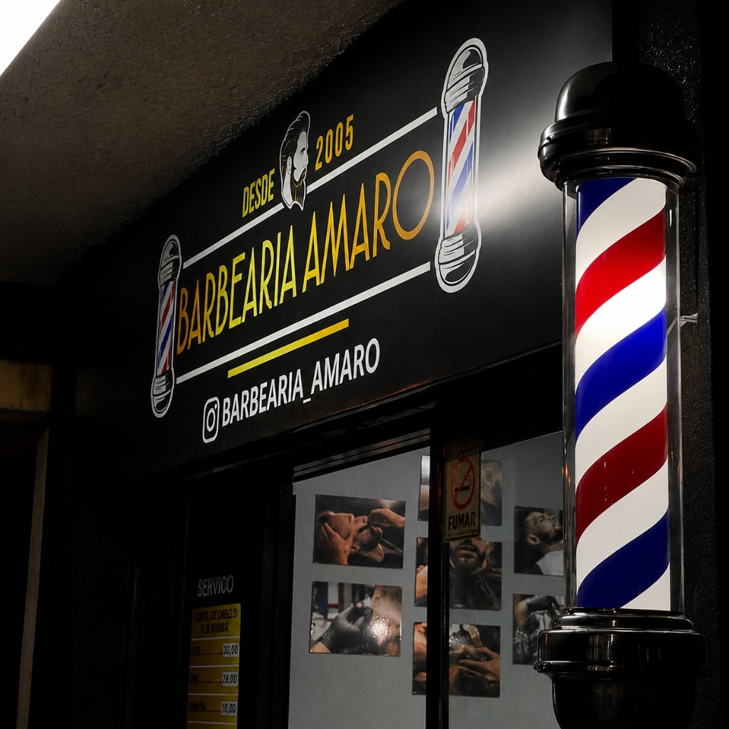 Fachada da Barbearia Amaro